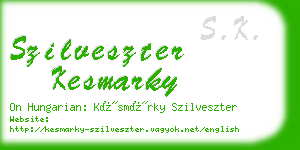 szilveszter kesmarky business card